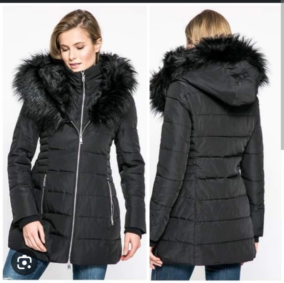 **ISO**Wanted* GUESS Yoko puffer coat with sweetheart faux fur shorter inner li… - Picture 8 of 14